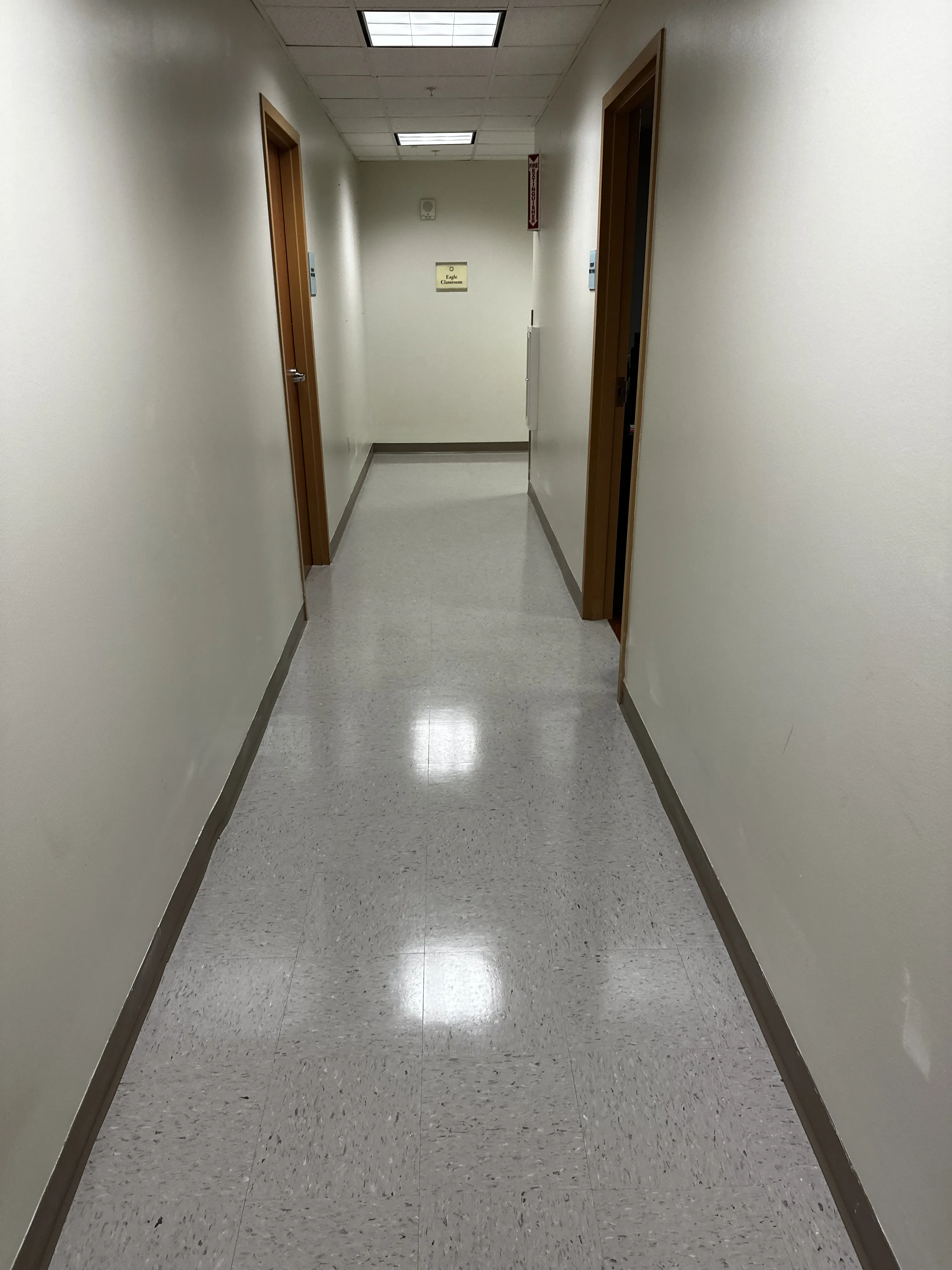 Hospital with brand new VCT flooring, sealed and waxed